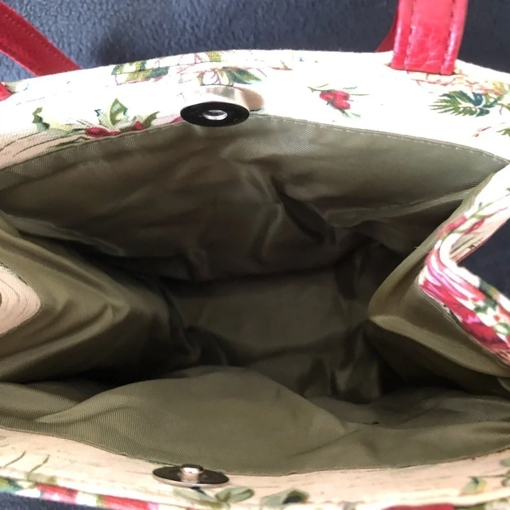 Longaberger Canvas Holiday Tote Purse